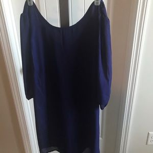 Navy, bell sleeved dress